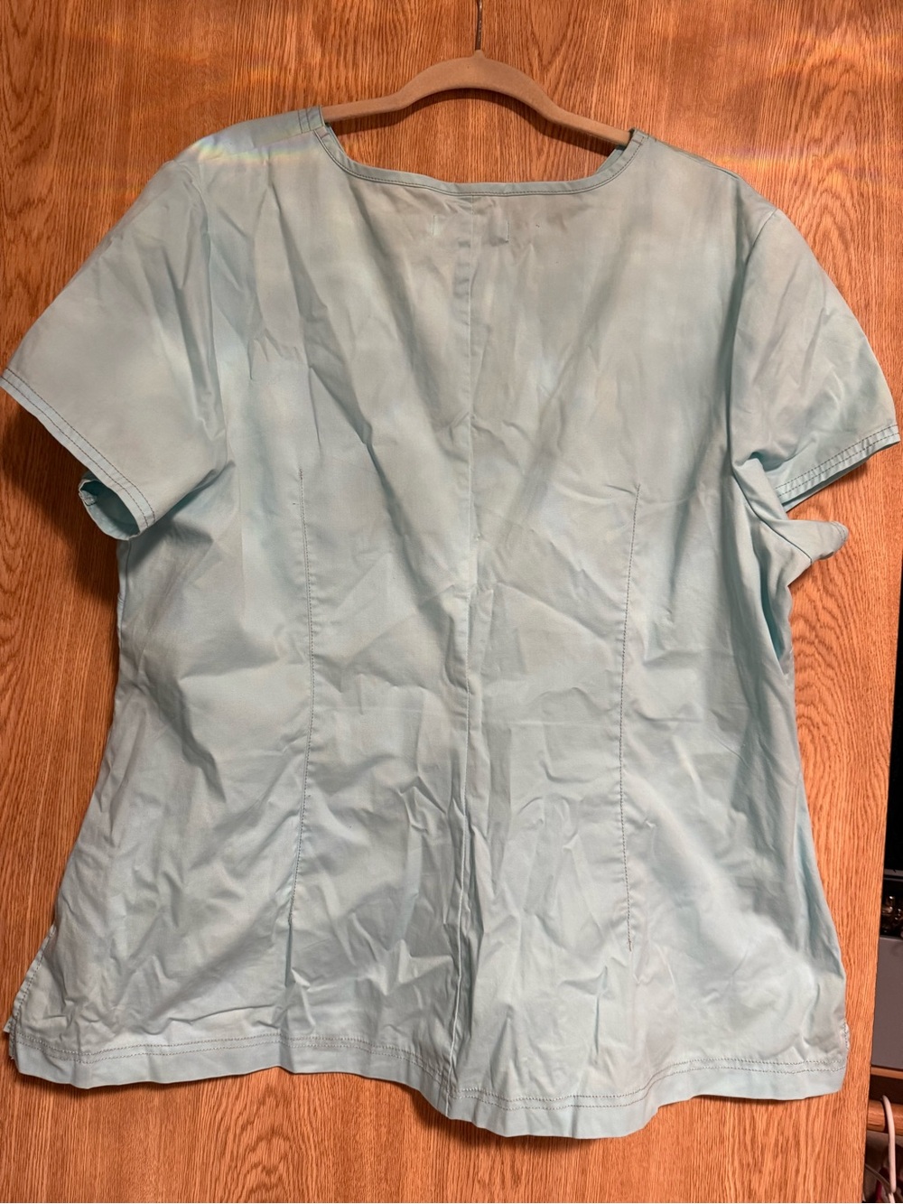 koi Light Blue Short Sleeve Women's Top